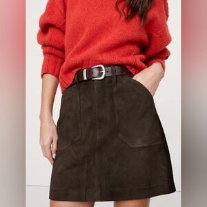 NWT Suede Mini Skirt Size 4 In Ganache Brown By Banana Republic